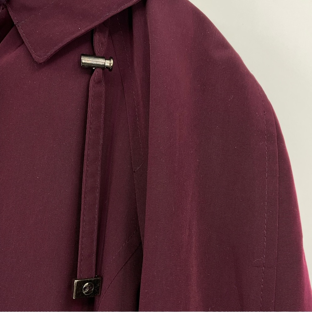 London Fog Womens Hooded Topper Jacket Size Large Burgundy - Picture 4 of 10